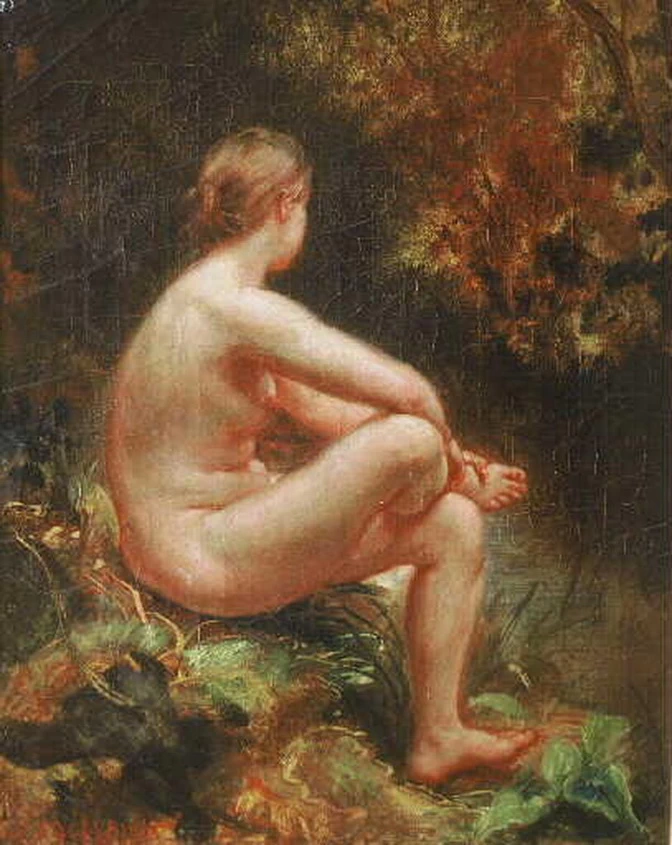Donna nuda seduta